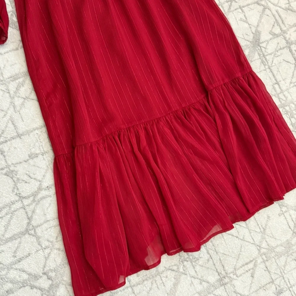 J. Crew Point Sur faux-wrap dress in Lurex crinkle chiffon Size 0